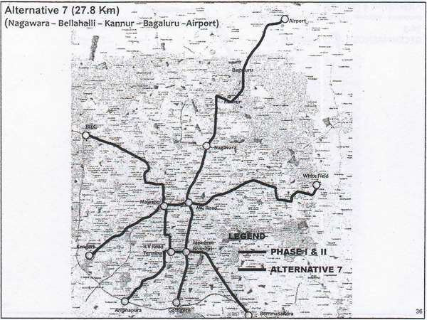 Suggest a Namma Metro route to the airport
