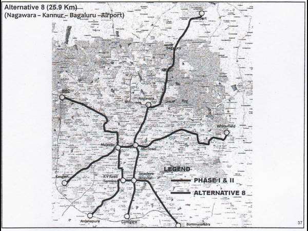 Suggest a Namma Metro route to the airport