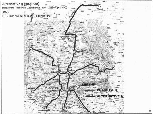 Suggest a Namma Metro route to the airport