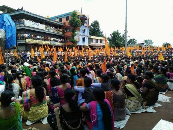 Protest in Sullia against conversion