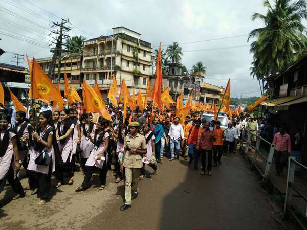 Protest in Sullia against conversion