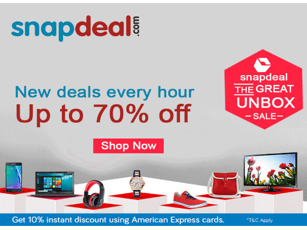Snapdeal unbox Sale Get 70% Discount on Products Snapdeal unbox Sale Get 70% Discount on Products