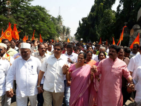 ಬಿಜೆಪಿ ಮುಖಂಡರಿಂದ ಭಾರಿ ಪ್ರತಿಭಟನೆ