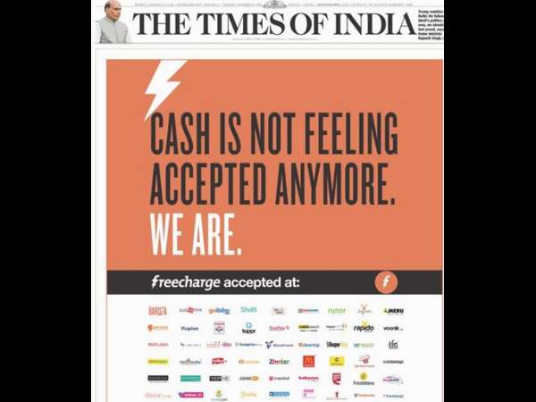 E-commerce companies take advantage of note ban