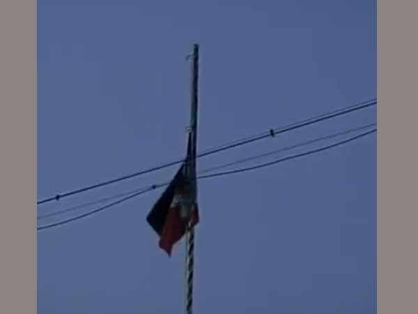 AIADMK lowers then raisas flag amidst Jaya death rumours AIADMK lowers then raisas flag amidst Jaya death rumours