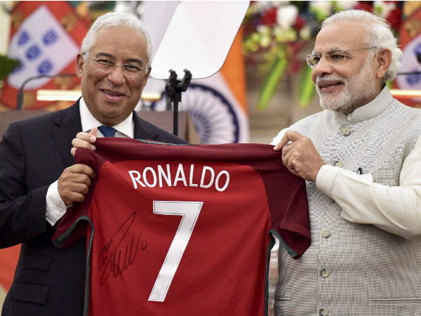 ರೊನಾಲ್ಡೊ ಜರ್ಸಿ ನೀಡಿದ ಪೋರ್ಚುಗಲ್ ಪ್ರಧಾನಿ