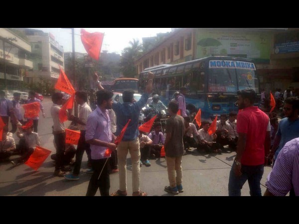 shringeri student suicide case: Mangaluru abvp protest shringeri student suicide case: Mangaluru abvp protest