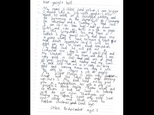 Google CEO Sundar Pichai replies to 7-Year-Old Girl Applied for a Job at Google