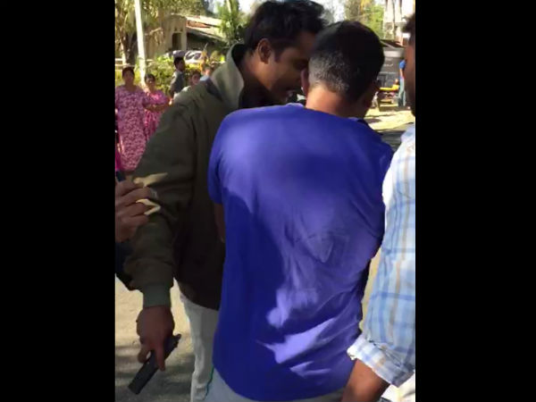 Chikkamagaluru: Local people slapped to PSI who showed gun at them