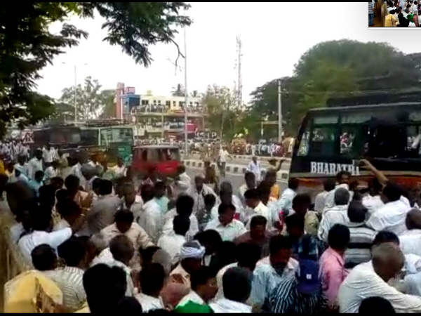 ಮಾತಿನ ಚಕಮಕಿ-ಲಘುಲಾಠಿ ಪ್ರಹಾರ