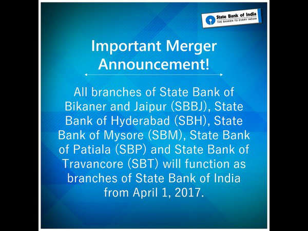 ಸ್ಟೇಟ್ ಬ್ಯಾಂಕ್ ಇಂಡಿಯಾದ ಜತೆ ವಿಲೀನ ಸ್ಟೇಟ್ ಬ್ಯಾಂಕ್ ಇಂಡಿಯಾದ ಜತೆ ವಿಲೀನ