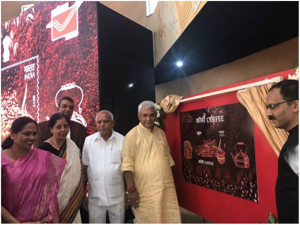 Scented postage stamp on coffee released in Bengaluru Scented postage stamp on coffee released in Bengaluru