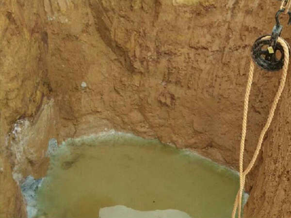 Outpouring water found in a stone mining spot at Manjeshwar