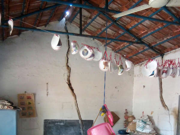 Anganawadi in dilapidated structure in Yalandur