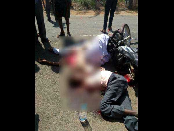 Three killed in road accident at Kempayyanahatti Chamarajanagar district