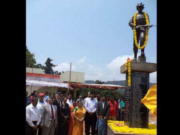 Soldier's statue installed in Coorg 