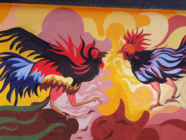 ಕಂಪೌಂಡ್ ಗಳ ಮೇಲೆ ಚಿತ್ತಾರ ಕಂಪೌಂಡ್ ಗಳ ಮೇಲೆ ಚಿತ್ತಾರ