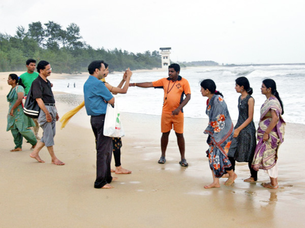 Someshwara beach life guards express their pain without a Watch Tower at the beach Someshwara beach life guards express their pain without a Watch Tower at the beach