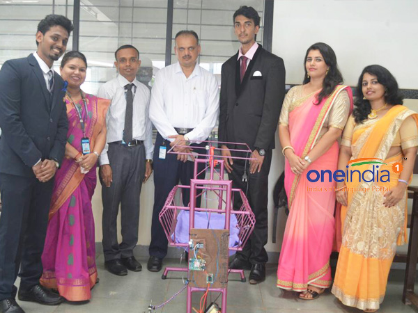 Benjanapadavu canara engineering college students design Electronic baby cradle