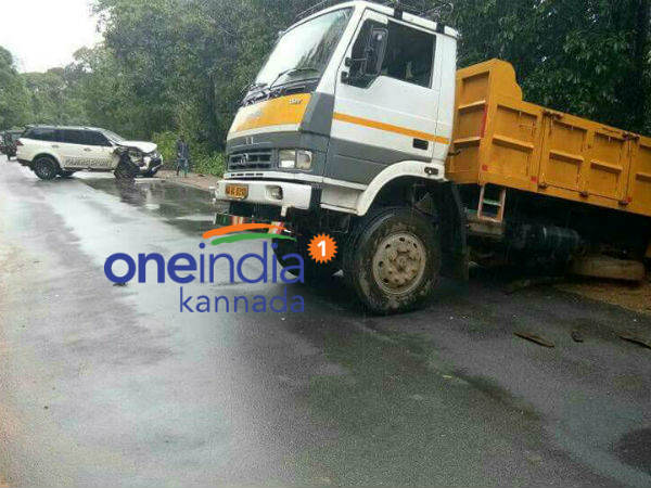 JDS leader Prajwal Revanna's car accident Agumbe Ghat Hosagadde