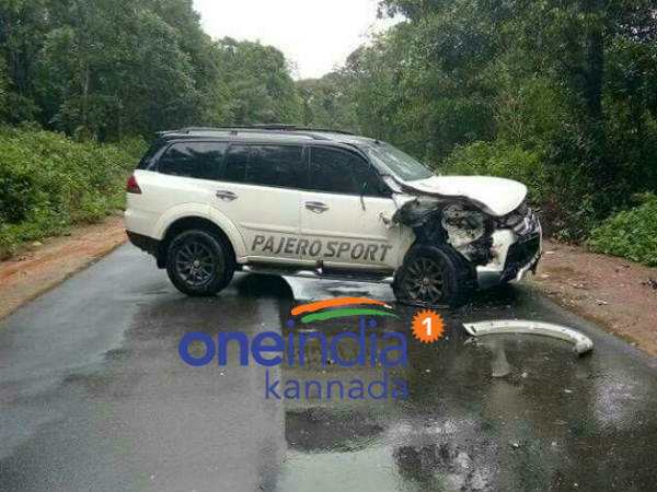 JDS leader Prajwal Revanna's car accident Agumbe Ghat Hosagadde