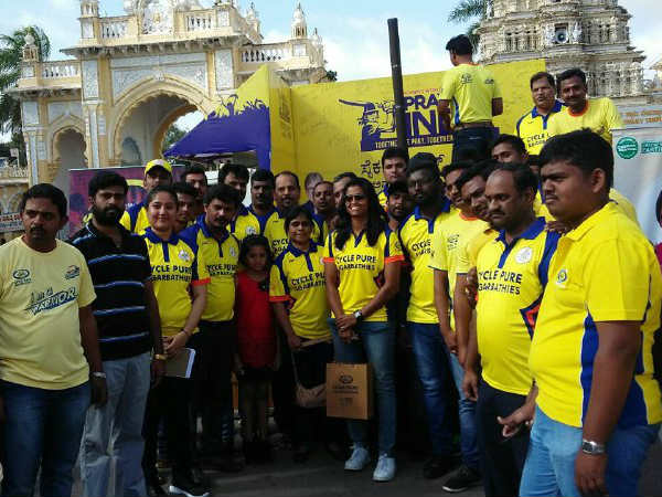 Cycle Pure Agarbathies rally for India's win in ICC Women's World Cup in Mysuru 
