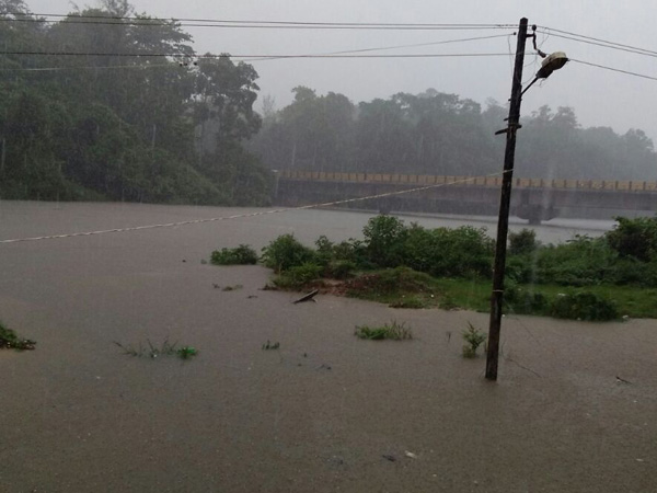 Heavy rain in Dakshina Kannada, water level increases in Kumaradhara river at Kukke Subramanya