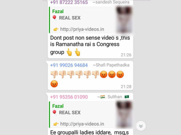 Obseen Video posted at Ramanath Rai congress group - Images go viral 
