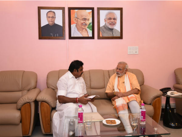 Tamil Nadu Chief Minister Palaniswami meets PM Modi amid speculations of AIADMK merger Tamil Nadu Chief Minister Palaniswami meets PM Modi amid speculations of AIADMK merger