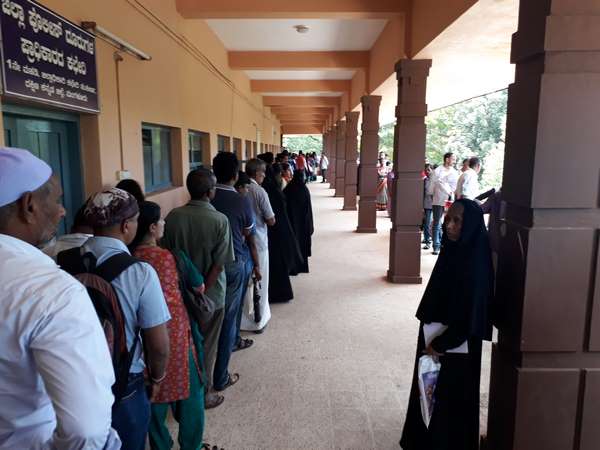 Token for Aadhar Card, huge Queue Witnessed at Mangaluru DC Office 