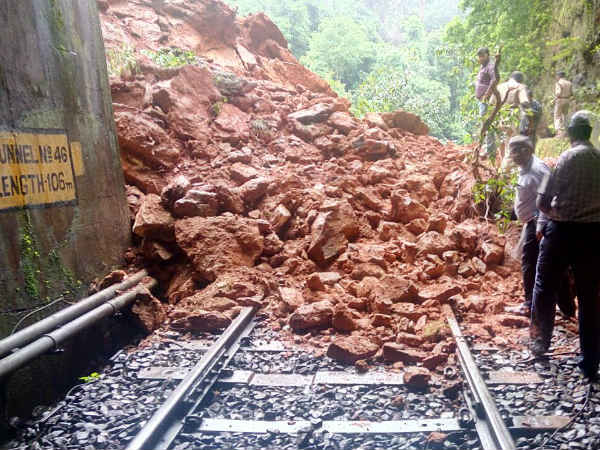 Landslide in ghat section between Sakaleshpur and Subrahmanya railway station