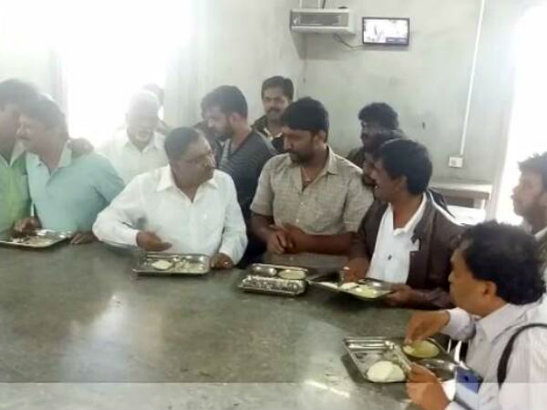 G Parameshwara inspects food quality in Indira canteen