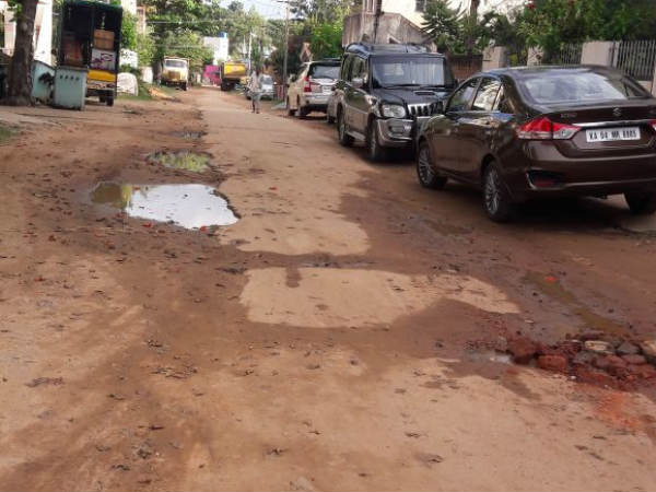 ಕೆಸರು ಮಯವಾದ ಕುವೆಂಪು ನಗರದ ರಸ್ತೆ