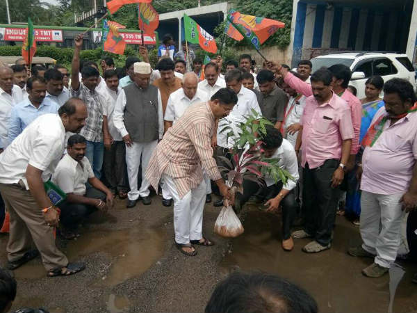 ಗಿಡ ನೆಟ್ಟ ಬಿಜೆಪಿ ನಾಯಕರು ಗಿಡ ನೆಟ್ಟ ಬಿಜೆಪಿ ನಾಯಕರು