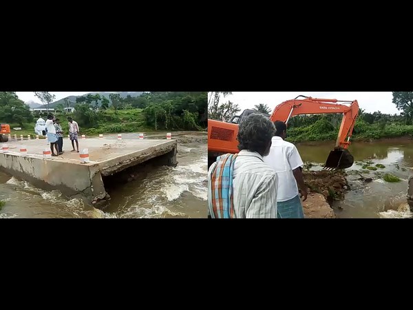 Bridge washed away due to heavy rain in Chamarajanagar