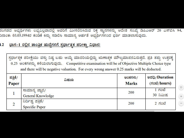 ತಾಂತ್ರಿಕ ಹುದ್ದೆಯ ಪರೀಕ್ಷಾ ವಿಧಾನ ತಾಂತ್ರಿಕ ಹುದ್ದೆಯ ಪರೀಕ್ಷಾ ವಿಧಾನ