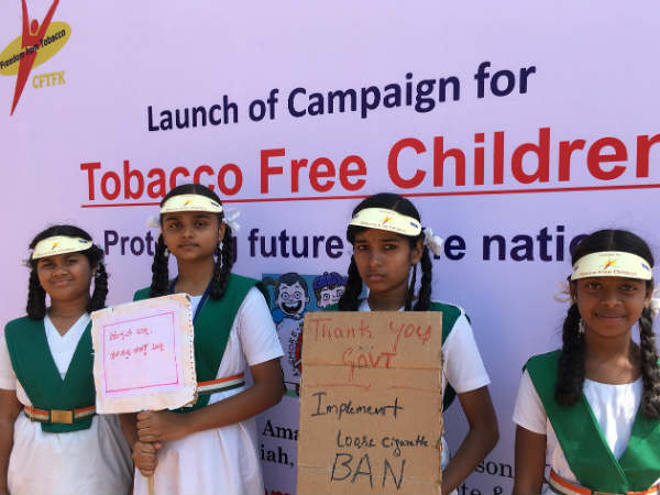Kids launch a campaign for Tobacco free Children