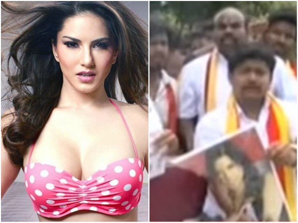 ಸನ್ನಿ ಚಿತ್ರ ಸುಟ್ಟು ಹಾಕಿ ಆಕ್ರೋಶ