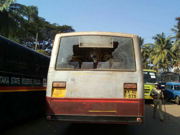 ಬಸ್ಸಿಗೆ ಕಲ್ಲು, ಅಂಗಡಿಗೆ ಬೆಂಕಿ