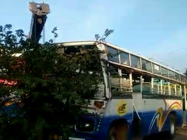 Accident in Mangalore one woman died, 17 injured