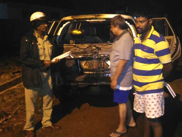 Seven cars set Fire in Belgaum street 