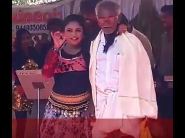 Indecent dance in Bagepalli BJP Parivartana yatre