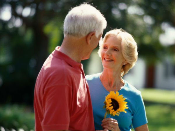 Eternal love of old couple in Barcelona