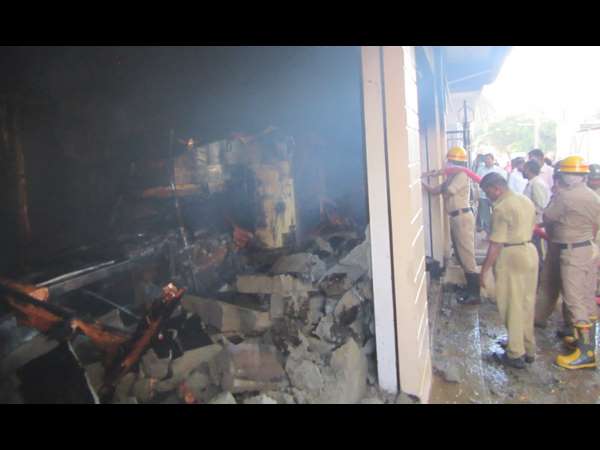 Accidential fire in a diagnostic centre in Chamarajanagar