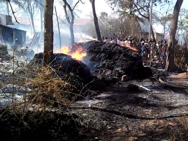 sparkle burnt a village in Chamarajanagar district