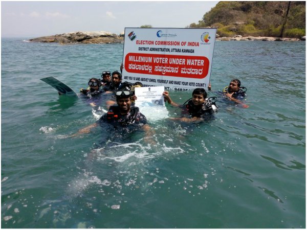 Uttara Kannada District Administration provides scuba diving gift to millennium voters