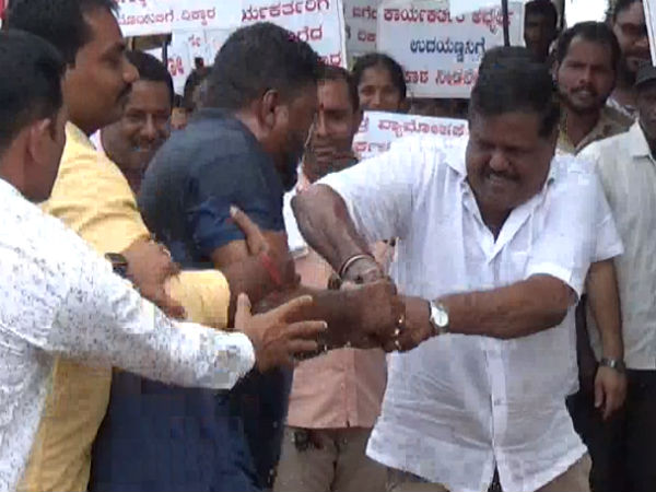Supporters of Uday Kumar Shetty expressed their disappointment