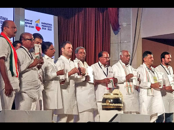 Rahul Gandhi releases Congress Karnataka election manifesto in Mangaluru