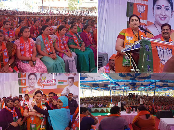 Smriti Irani campaign for BJP candidate in Belgavi