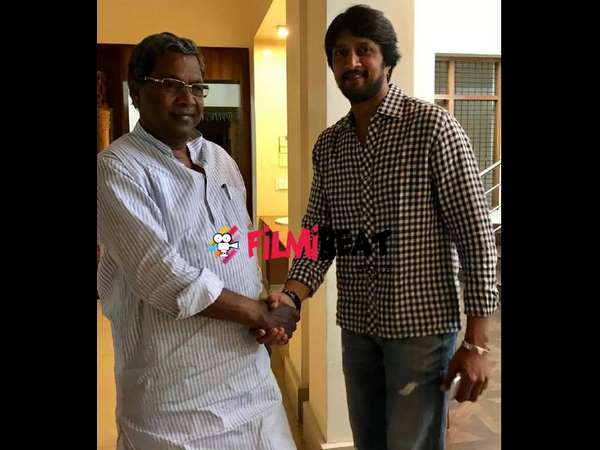 Kichcha Sudeep meets CM Siddaramaiah in his house